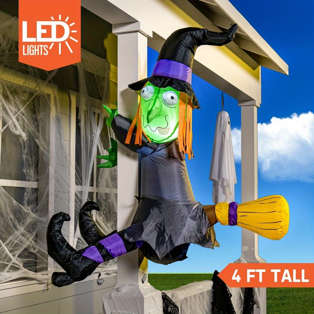 Outdoor Lighting Effects - 4FT Halloween opblaasbare heks met ingebouwde