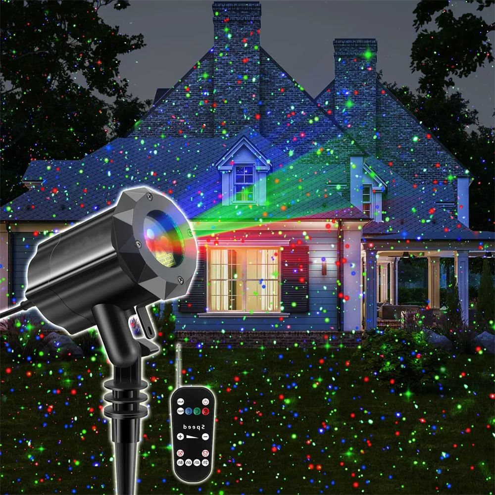 Outdoor Lighting Uk - Kerstlaserprojectorverlichting Buitenbeweging Firefly Rood/Groen/Blauw met afstandsbediening