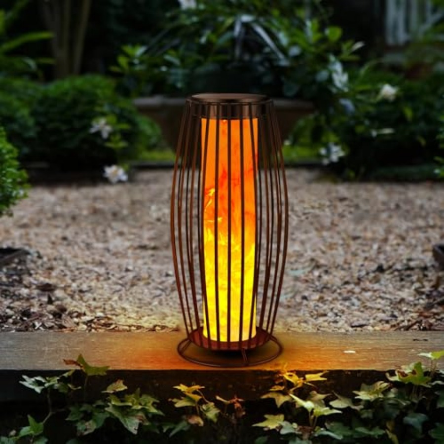 Outdoor Lighting Waterproof - Zonne-buitenvloerlamp Flikkerende vlam Zonne-buitenlamp Zonne-lantaarns Buiten