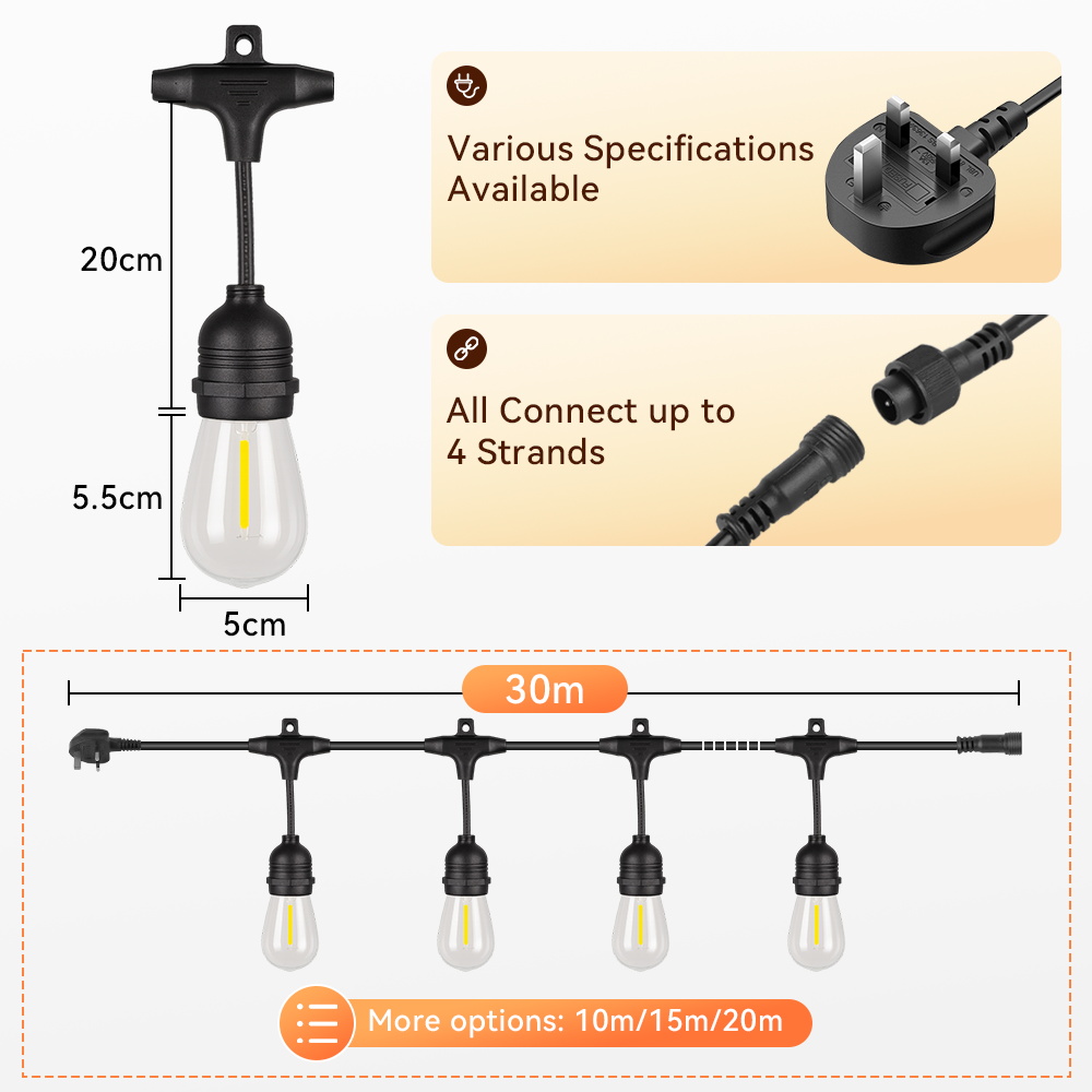 E27 Outdoor Lichtslingers Led- - Outdoor Lighting Uk recensie en prijs